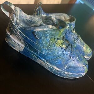 Kids Blue and Green Nike Sneakers